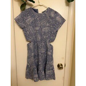 MNG Dress Blue White Geometric ~ 12 Youth Girls